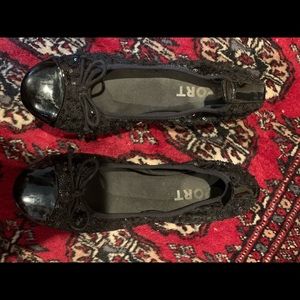 Black sparkly ballet flats